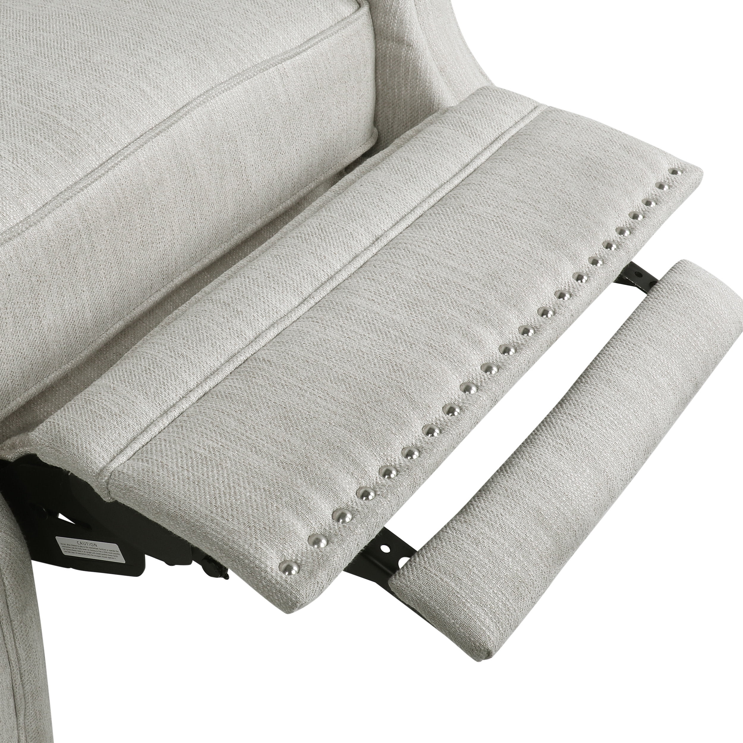 Noble House Torrens Fabric Tufted Recliner, Beige and Dark Brown