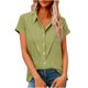 thumbnail image 1 of Camisas de Manga Larga para las Mujeres Suelto Ajuste Solapa Botón de Manga Corta Imitación Túnica de Lino, Camisas de Manga Larga para las Mujeres Bajo Scrubs Blusa Casual, 1 of 7