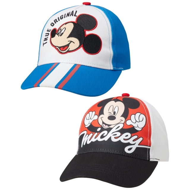 Gorra de béisbol Disney Mickey Mouse, paquete de 2 unidades para niños, 2-4T