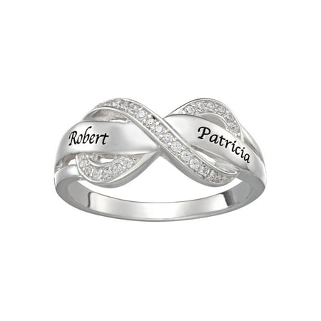 Personalized Planet - Personalized Couple&amp;#39;s Sterling Silver Infinity Name Ring