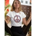 thumbnail image 2 of Floral Paisley Peace Symbol T-Shirt Women -Image by Shutterstock, Female Large, 2 of 4