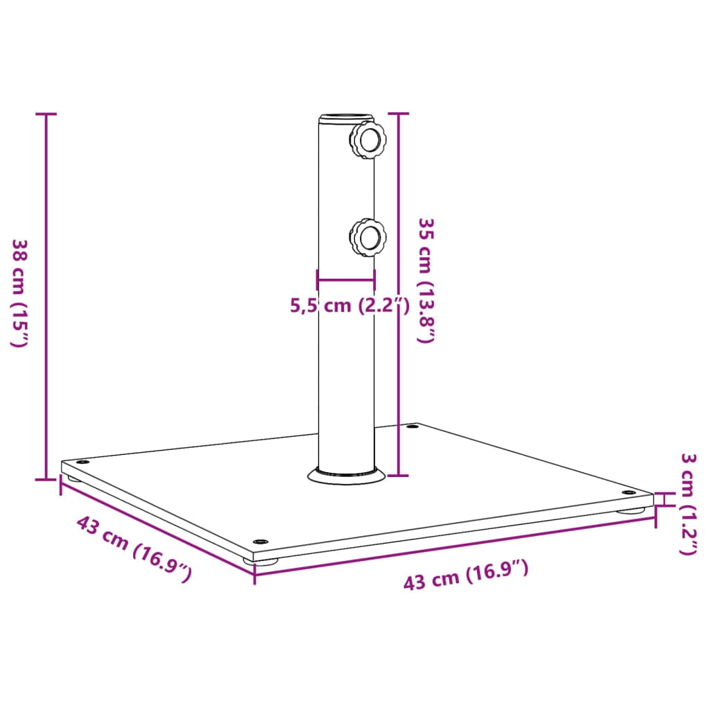 vidaXL Parasol Base Umbrella Stand Parasol Holder Outdoor Garden 37.5 lb Square