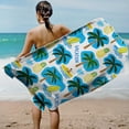 thumbnail image 2 of 1pc Beach Towel Watercolor Monstera Leaves Lightweghit Sand Free Pool Towels Green Tropical Plants Microfiber Soft Absorbant Travel Towels for Swim Camping Gym Bath 29x59in, C, 2 of 6