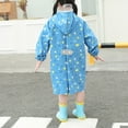 thumbnail image 5 of 2DXuixsh Toddler Jacket Raincoat Children Rain Gear Girl Boy Children Kindergarten School Simple Comes with Storage Bag Reflective Suitable for School Bags Sky Blue Size L, 5 of 9