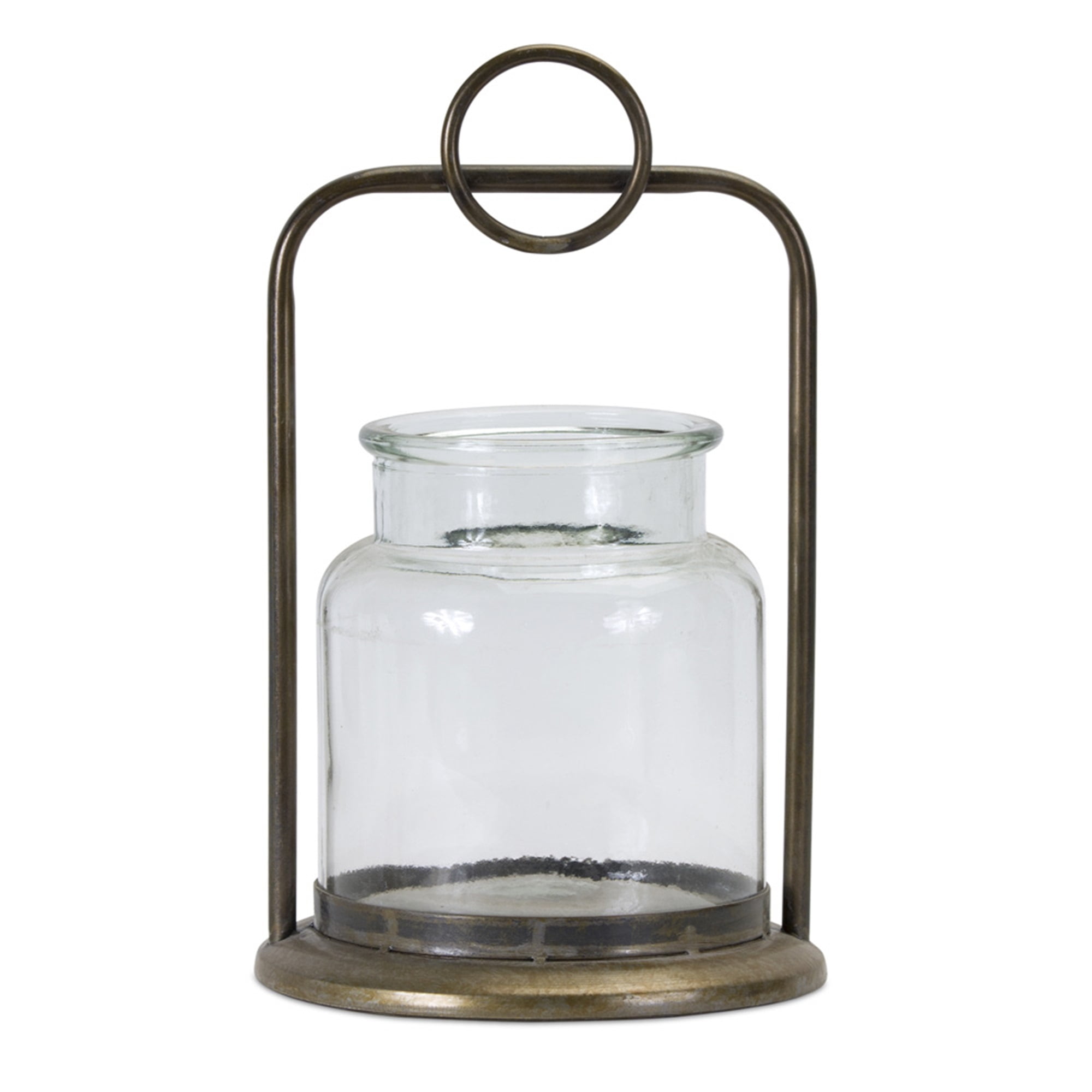 Candle Holder (Set of 2) 8" x 13"H Glass/Iron
