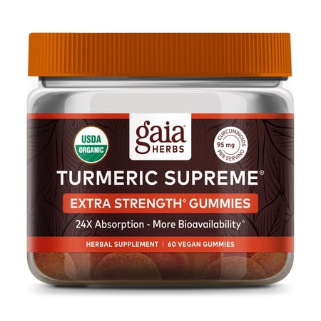 Turmeric Supreme  Extra Strength  60 Vegan Gummies  Gaia Herbs