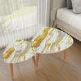 thumbnail image 3 of Set of 2 Triangle End Table Retro White Gold Marble Marble Patterns Gold Veins Set of 2 Side Tables End Tables, Nesting Tables for Living Room, 3 of 5