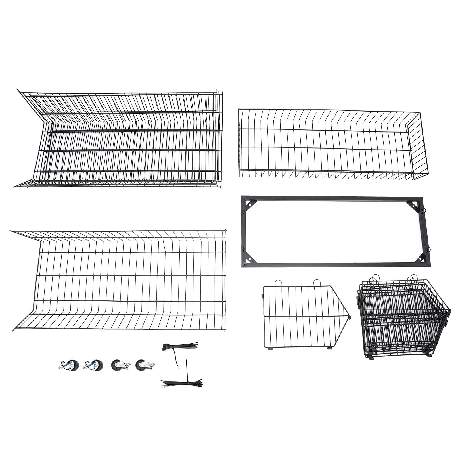 5 Tier Retail Display Rack,Large Wire Metal Mobile Supermarket Storage Shelf,Fruit Vegetable Snack Supply Basket for Home Store Market Black (90*43*136)