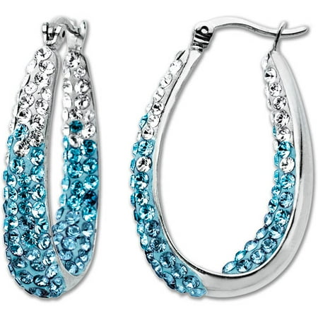 earrings swarovski hoop crystal luminesse sterling silver
