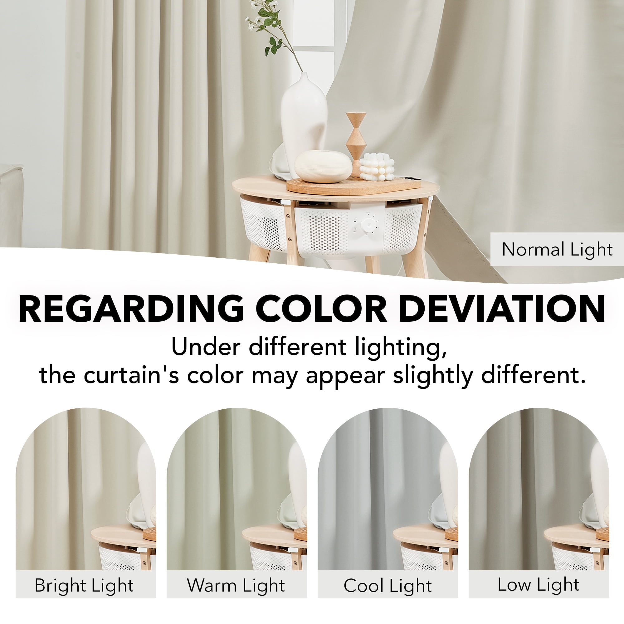Deconovo Blackout Drapes for Living Room, Thermal Insulated Privacy Curtains, Noise Reducing Back Tab Rod Pocket Panels, 70 x 84 Inch, Beige, 2 Panels