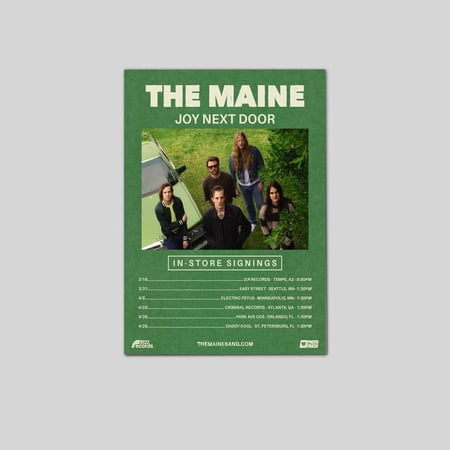 The Maine Celebrate Joy Next Door Album Signing Schedule 2026 Poster Size 24''x36'' Goldengate