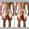 thumbnail image 3 of luoweisi Men's Beach Shorts Quick Dry Swim Trunks with Mesh Lining Alpaca 2XL, 3 of 5