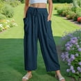 thumbnail image 6 of FAIWAD Kids Girls Wide Leg Pants Casual Loose Drawstring Summer Athletic Joggers with Pockets Beach Vacation Clothes, 6 of 9