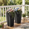 thumbnail image 2 of Gymax 2PCS Rattan Tall Plant Pots w/Detachable Plastic Liners Pre-Marked Drainage Hole, 2 of 10