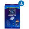 (3 pack) (3 Pack) Clear Care Triple Action Cleaning Twin Pack, 12.0 FL OZ