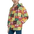 thumbnail image 2 of Pofeuu Cute Cartoon Cat Print Kids Pullover Hoodies Warm Thick Hooded Sweatshirt with Packet for Boys Girls-X-Large, 2 of 6