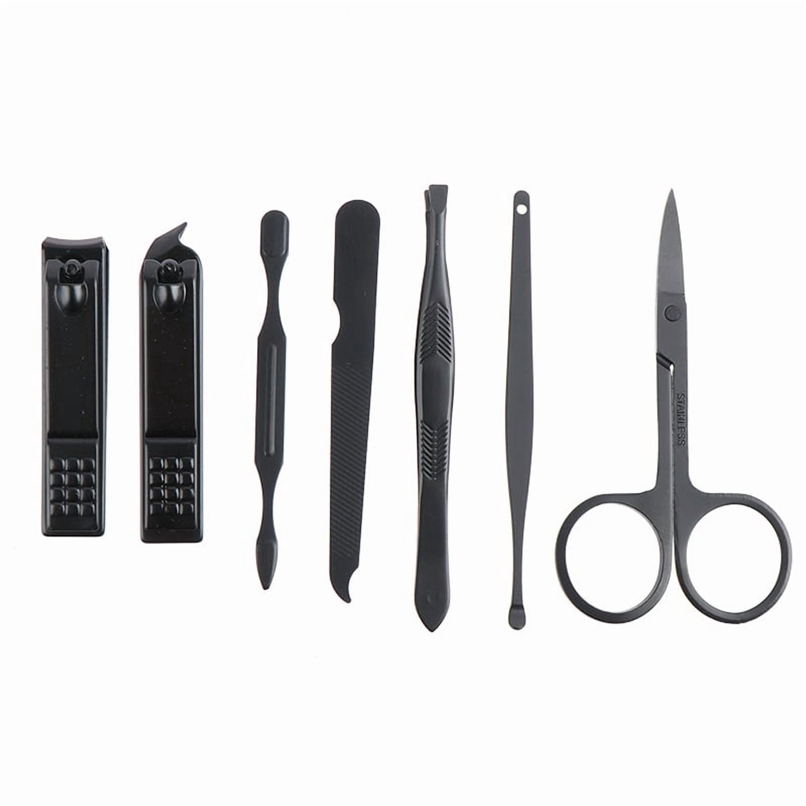 7pcs Manicure Set Kit Pedicure Scissor Tweezer Ear Pick Utility Nail Clipper Stainless Steel Nail Care Tool Sets