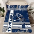 thumbnail image 2 of jejeloiu Boys Sport Game Twin Sheet Sets,Rugby Football Gamer Twin Fitted Sheet,Gray Blue Flat Sheet For Boys,Ultra Soft Home Decor,3pcs, 2 of 7