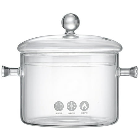 

Glass Stockpot Transparent Noodles Bowl Kitchen Glass Stew Pot Double Handle Soup Container