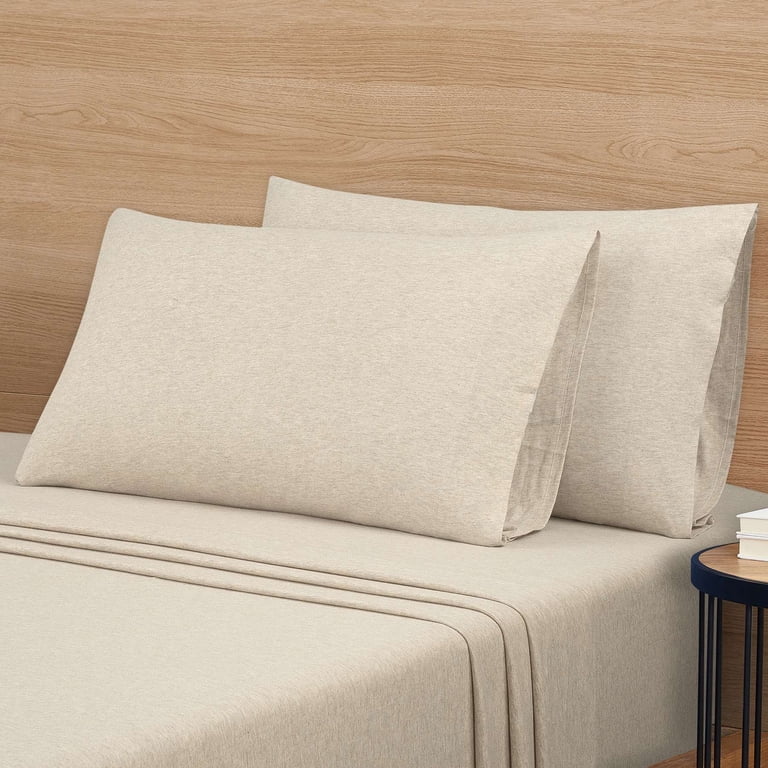 Extra Soft Jersey Pillowcase Set, Standard/Queen, Oatmeal, 2-Piece photo 4