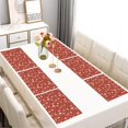 thumbnail image 2 of Red Christmas Gingerbread and Mitten Pattern Summer Placemats Table Placemats Set Of 6-Linen Kitchen Washable Placemats Table Mats 11.8"x17.7" Non-Slip Heat Resistant, 2 of 5