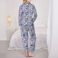 thumbnail image 3 of Bingfone Womens Pajama Sets Cartoon colorful cute cat Print,Long Sleeve Loungewear Pajamas Set-, 3 of 8