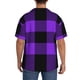 thumbnail image 3 of Fotbe Purple Buffalo Plaid Camisa Estampada de Manga Corta para Hombre, Casual de Verano, Estilo Playero, Sin Arrugas-4X-Large, 3 of 5