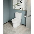thumbnail image 3 of 1.1/1.6 GPF Elongated Comfort Height Floor Mounted One-Piece Toilet, Ceramic, White Color, Soft Close Seat, 3 of 11
