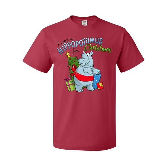 Inktastic I Want a Hippopotamus for Christmas T-Shirt