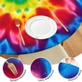 thumbnail image 4 of Colorful Tie Dye Mandala Pattern Round Fitted Tablecloth with Elastic Edge,Dining Table Cover Waterproof,Outdoor Round Tablecloth for Camping,Dining,Indoor and Outdoor, 4 of 7