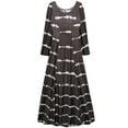 thumbnail image 1 of Plus size 6x Womens Dress Brown Wavelength Print Long Sleeve Princess Cut, 1 of 4