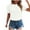 White, variant on Women's Puff Short Sleeve Tops Summer Trendy Mock Neck Pleated Slim Fit Blouses Casual Solid Color Tunic Shirts (L, Khaki)