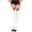 Black/White, variant on Women's Women's Opaque Thigh High with Satin Bow 4742-WHITE
