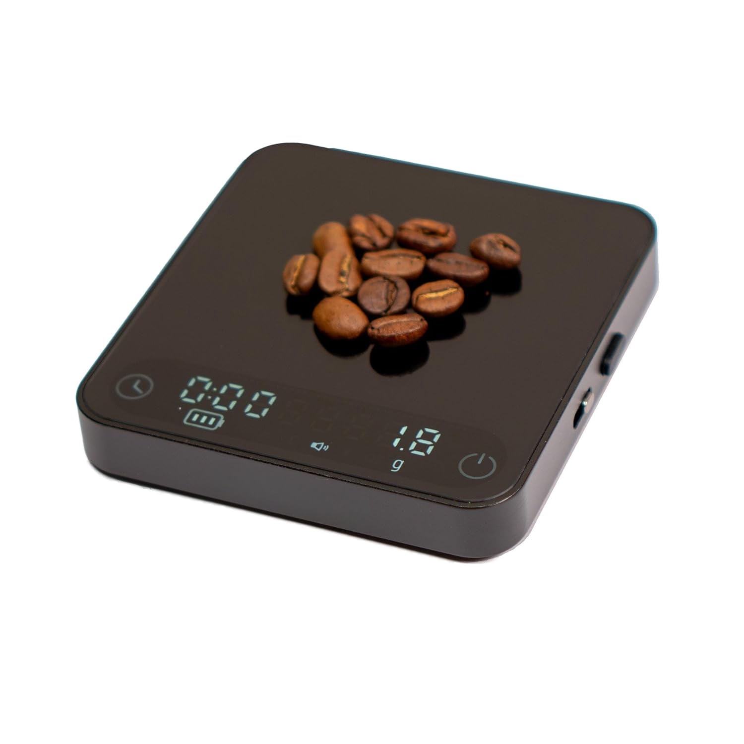 Minipress Coffee Scale, Auto Timer for Espresso and Pour-Over Coffee, Aluminum Body & Glass Top