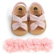 thumbnail image 1 of Baby Girls Sandals Set, Newborn Cute Soft Sole Flat Solid Color Non-Slip Shoes + Headband for Infant First Walkers, 1 of 3
