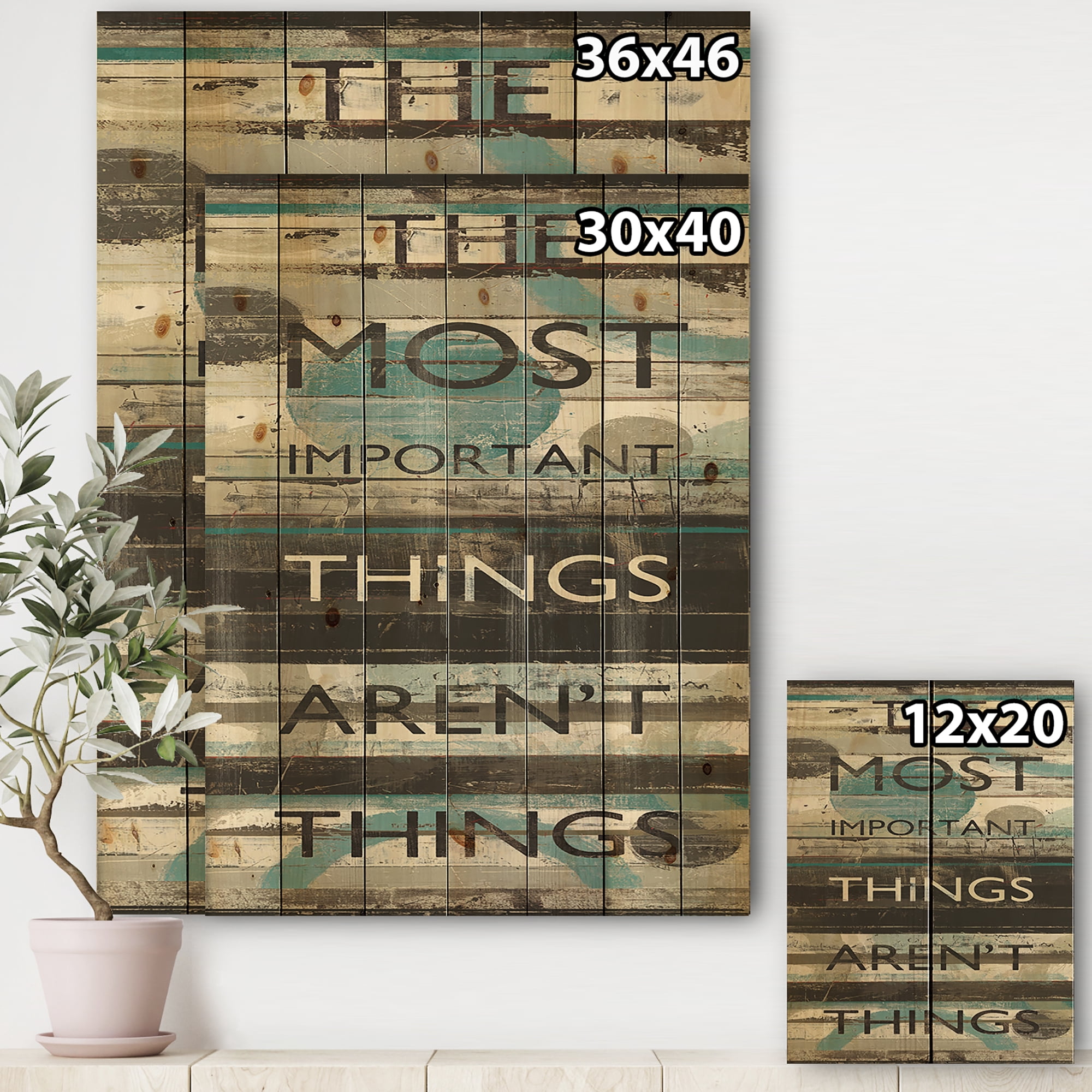 Designart 'Blue Zephyr Quote II' Cottage Inspirational Print on Natural Pine Wood