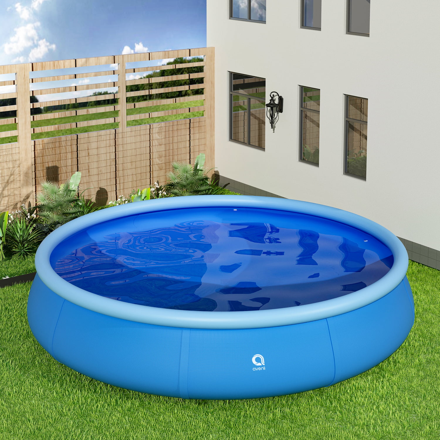 Toddlers- Fun Water Pool Party for Garden Kids Backyard- Anti-Tear & Anti-Riot Sun Summer Inflatable Ground Swimming Pool- 10 x 2.5 Foot Outdoor Swimming Pool with Hand Pump- Suitable for Adults 