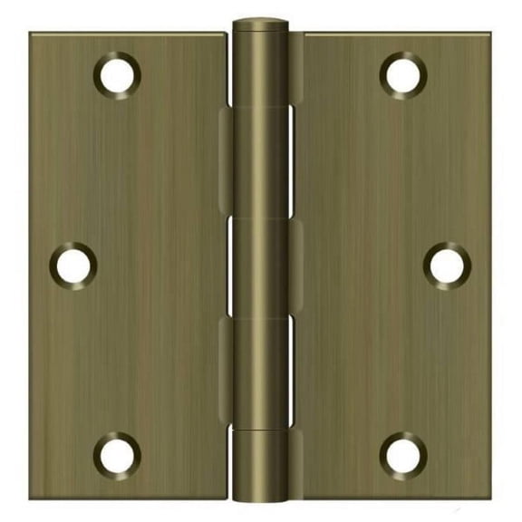 Deltana S35U5-R 3-1/2" x 3-1/2" Square Hinge; Antique Brass Finish