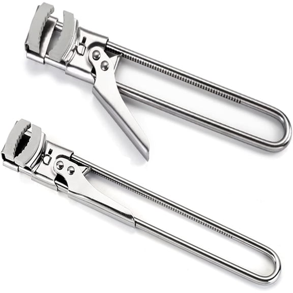Adjustable Multifunctional Stainless Steel Can Opener, Jar Opener for Weak Hands, Manual Jar Bottle Opener Kitchen Accessories (A+B)