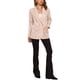 thumbnail image 2 of Blazer de ante sintético Inspire Chic para mujer, chaqueta de traje de doble botonadura con solapa, color beige, 2 of 6