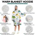 thumbnail image 5 of Wearable Oversized Blanket,White Dinosaurs Clouds Leaves Pattern Wearable Blanket Hoodie for Adults,Cozy Hooded Blankets with Super Pockets,Super Warm Fuzzy Pullover for Women & Men, 5 of 6