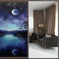 thumbnail image 2 of Frosted Glass Window Film Privacy Film Stained Glass Decals for Bathroom Shower Door Non Adhesive Heat Control Painting Lake Moon Stars Sky (1), 2 of 4