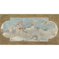 thumbnail image 3 of Wilhelm Cornelis Bauer 18x11 Black Modern Framed Museum Art Print Titled - Ceiling Painting with Figures Seated on Clouds (1872 - 1904), 3 of 5