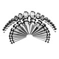 thumbnail image 1 of Stainless Steel Tapered Ear Expanders 36-Piece Assortment Set Piercing Jewelry, 1 of 5