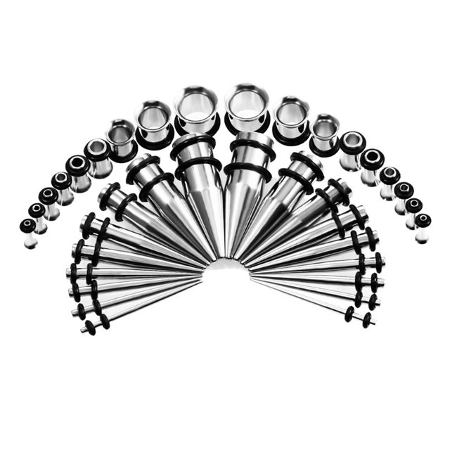 Ensemble Assorti de 36 Pcs d'Extensions d'Oreilles Effilées en Acier Inoxydable, Bijoux de Perçage