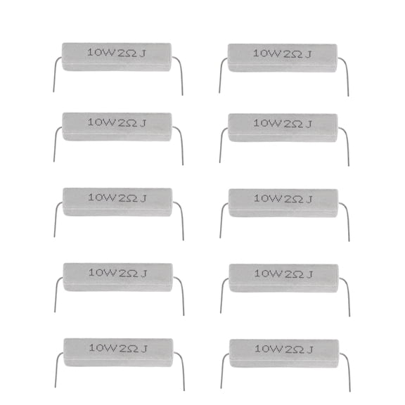 New Arrivals 10 Pcs Wire Wound Ceramic Cement Resistor 2 Ohm 10W Watt