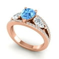 thumbnail image 2 of 2.00 Carat Fine Pear Cut Blue Topaz Gemstone & Natural Diamond Engagement Ring for her 18K Rose Gold Size 8.5 by Diamond Capitals, 2 of 8