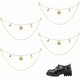 thumbnail image 1 of 4 cadenas para zapatos con doble cadena dorada, colgantes de sol, luna y estrella para mujer, adornos para correas de calcetines, cadena decorativa brillante., 1 of 5