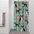thumbnail image 2 of Boston Terrier Floral Flowers Shower Curtain 36"x72" ,Bathroom Decorative Shower Curtains Set with 12 Hooks,Modern Waterproof Washable Shower Curtain, 2 of 6