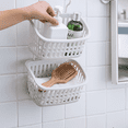 thumbnail image 4 of Cesta colgante de plástico para ducha Apuakthei, cesta de almacenamiento organizadora de conexión, con gancho, 4 of 5